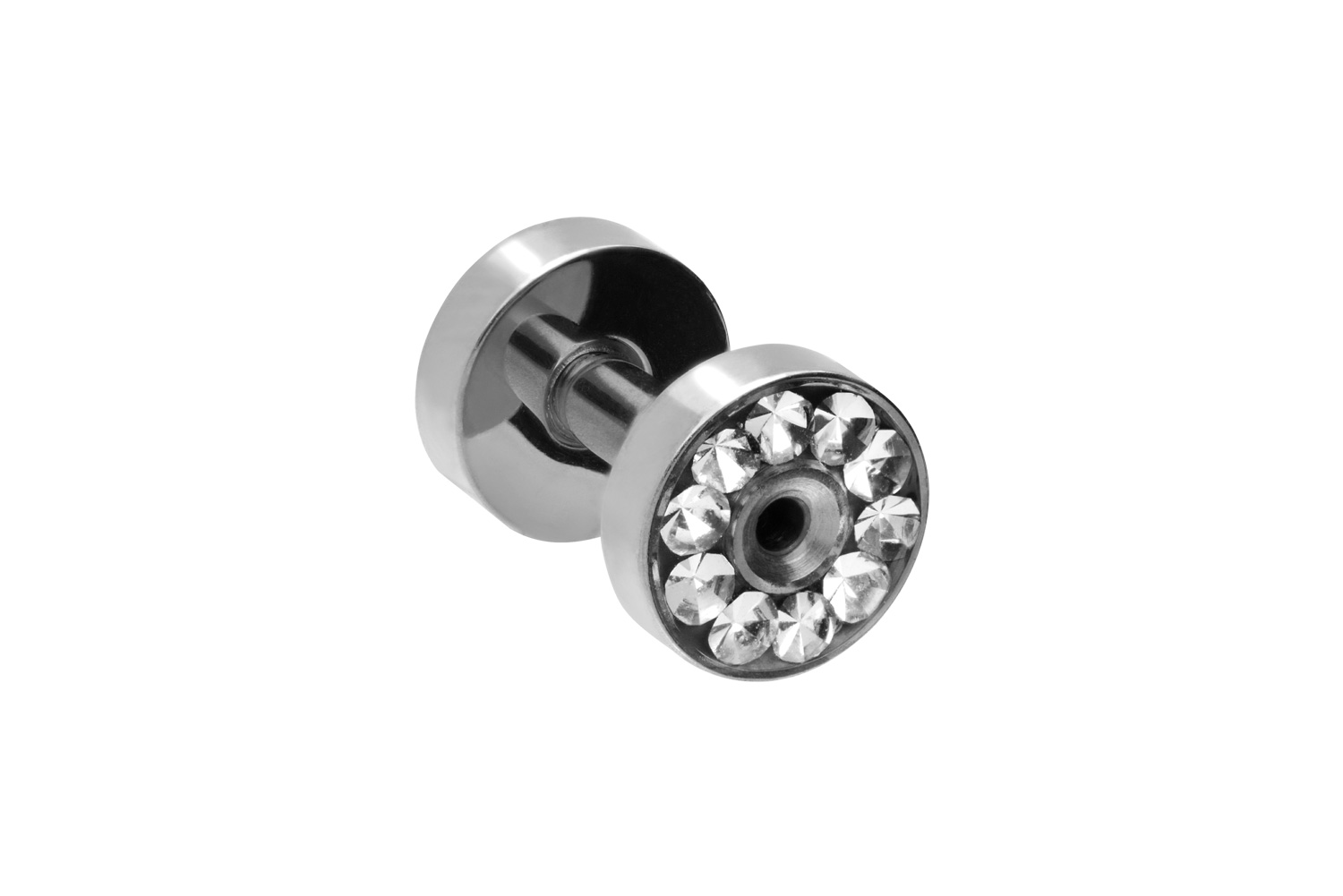 Chirurgenstahl Tunnel KRISTALLRAND EPOXY von Piercingline